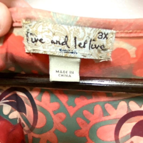 Boho Artsy Embellished Empire Waist Tunic Top Plus Size 3X live and let live - Picture 7 of 9